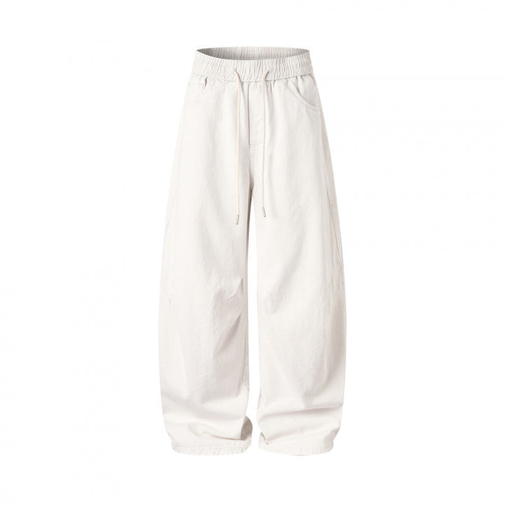 [Women] Wide culotte pants with high elastic waistband, drawstring and side pockets Mune Fashion