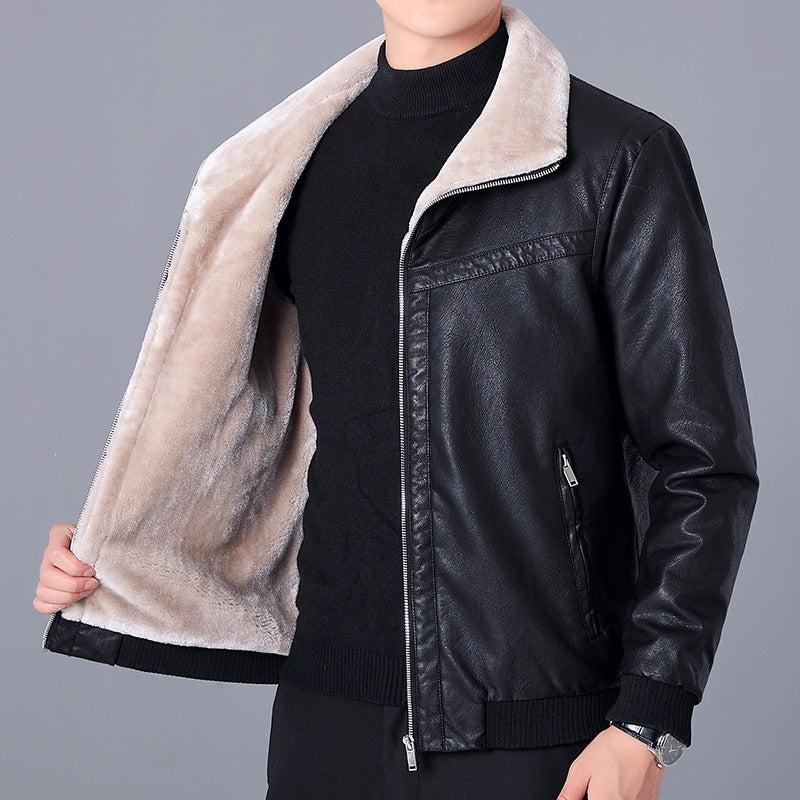 Men's faux leather jacket with teddy lining Mune Fashion 1787738674