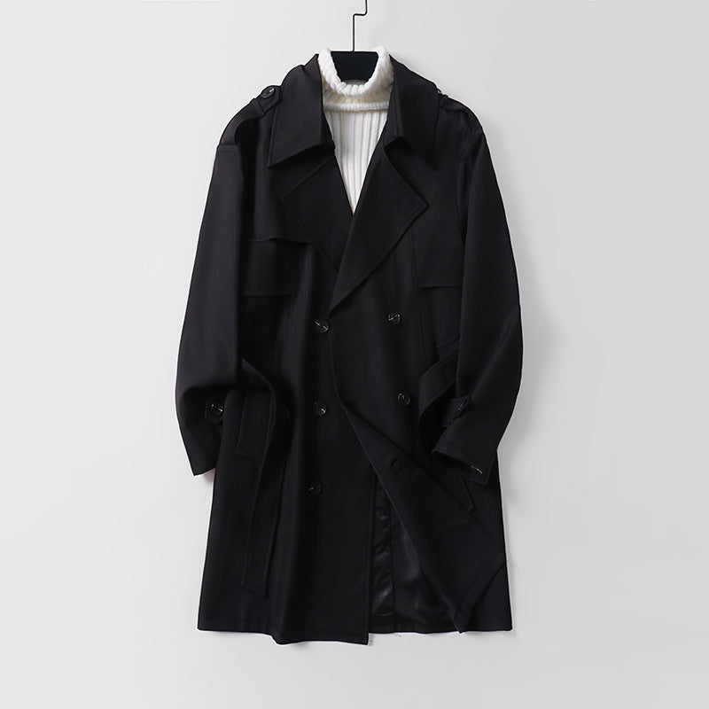 Women's Modern Short Coat in Trench Style with Double-Breasted Button Placket and Epaulettes Mune Fashion