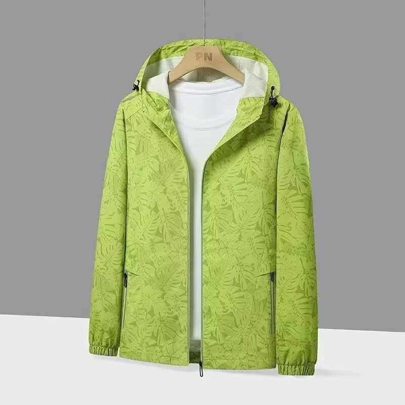 Women’s Breathable Hooded Jacket with Trendy Leaf Print Mune Fashion