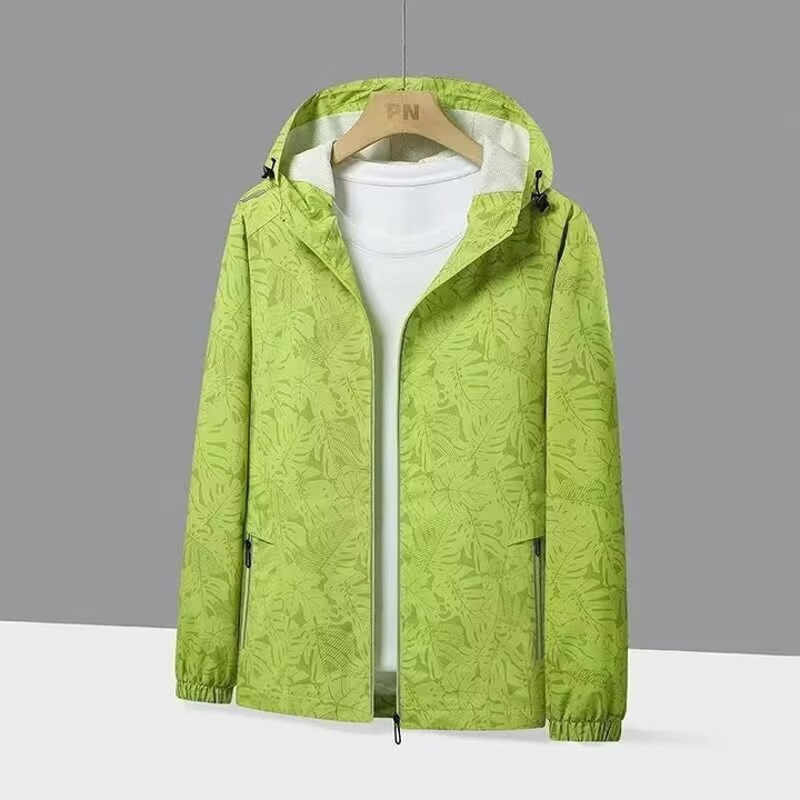 Women’s Breathable Hooded Jacket with Trendy Leaf Print Mune Fashion