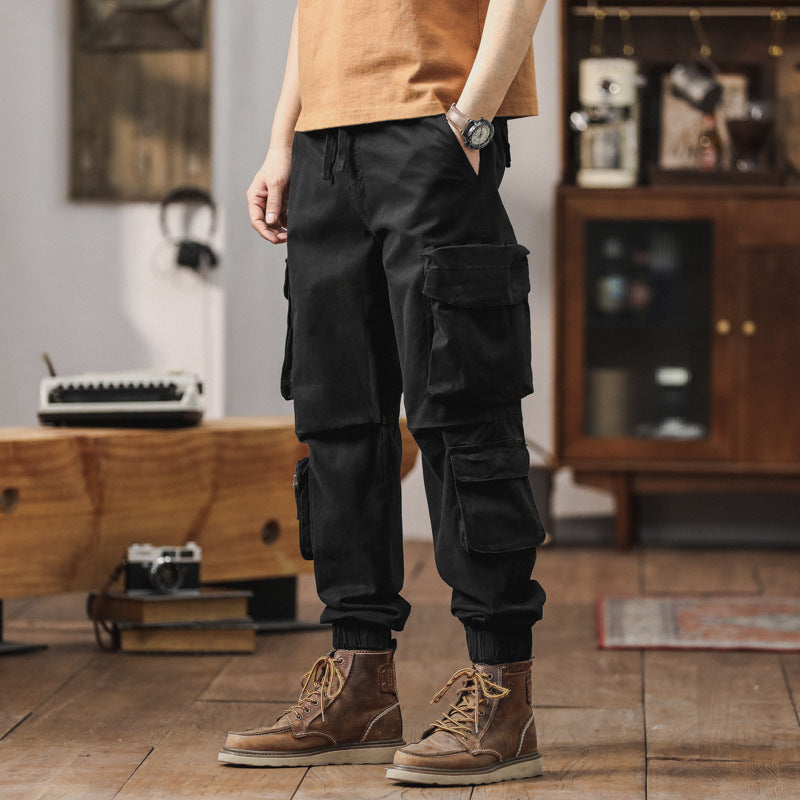 Herren Cargo-Joggerhose im Utility-Workwear-Stil mit Tunnelzugbund, elastischen Bündchen und Multifunktionstaschen Mune Fashion