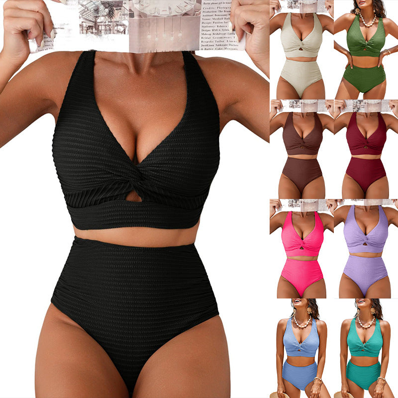 Women's High-Quality Swimsuit with Gathering and Twist Detail Mune Fashion