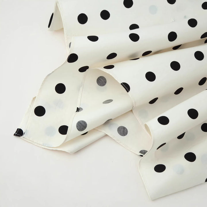 Women's tiered skirt made of lightweight viscose with polka dot print and asymmetrical pointed hem Mune Fashion