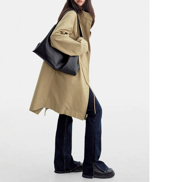 Women's Fashion Transitional Jacket with High Collar Mune Fashion 1789268979