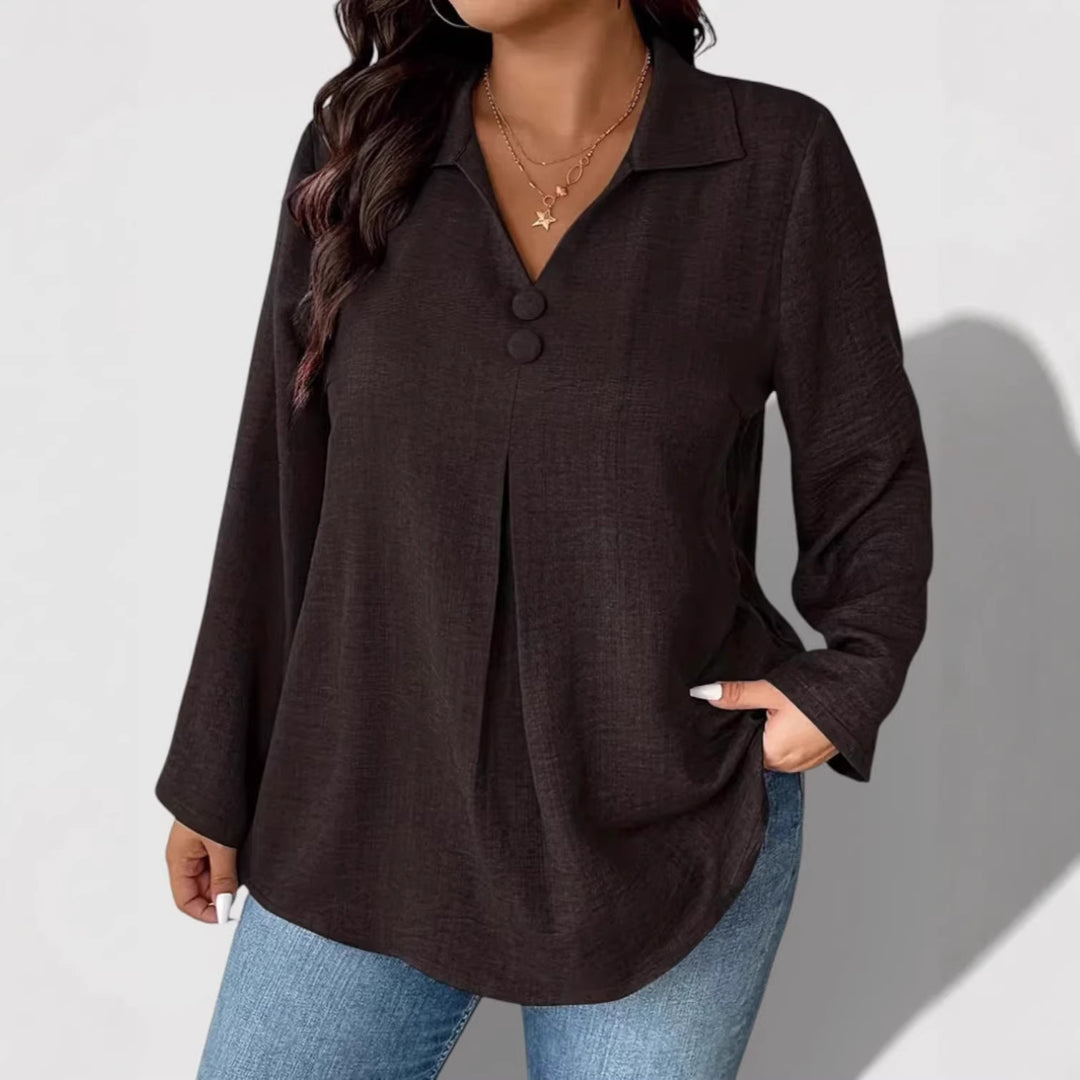 Women's Elegant Long Sleeve Shirt with Button Details