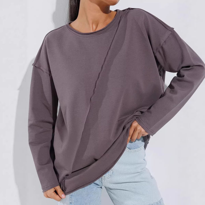 Women Oversized Longsleeve with diagonal seam and drop shoulders Mune Fashion
