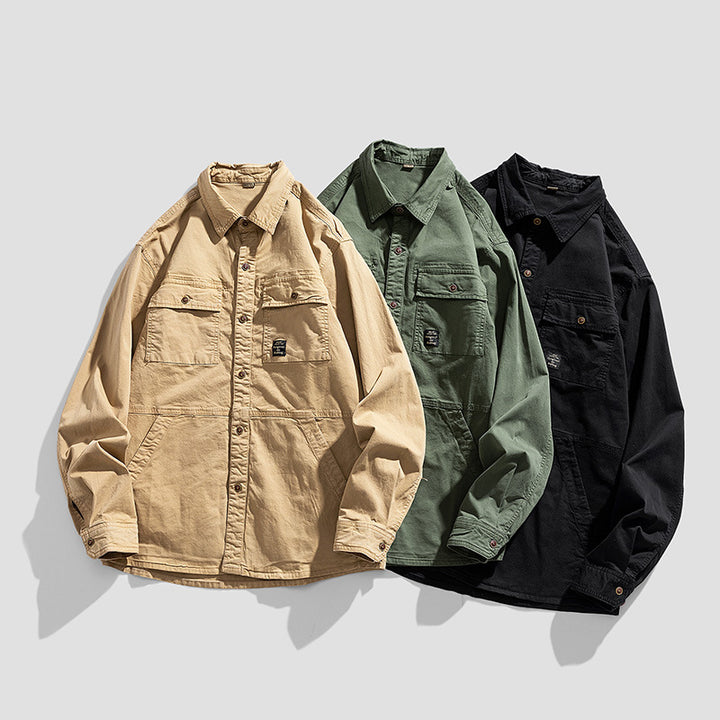 Herren Lässige Overshirt-Fieldjacke im Utility‑Stil mit Brust- und Eingrifftaschen Mune Fashion