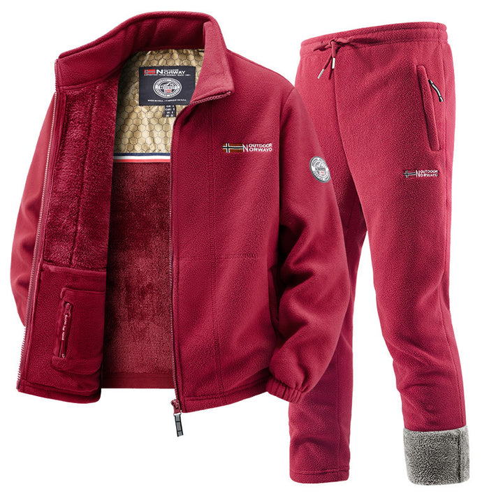 Women's Fleece Jacket and Jogging Pants Set Mune Fashion