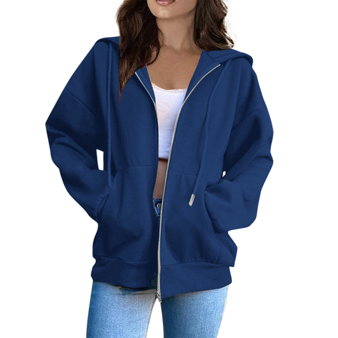 Women's oversized hooded jacket with full zip, kangaroo pockets, and soft lining Mune Fashion