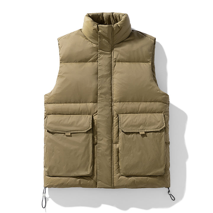 Men's Padded Outdoor Quilted Vest with Large Flap Pockets Drune