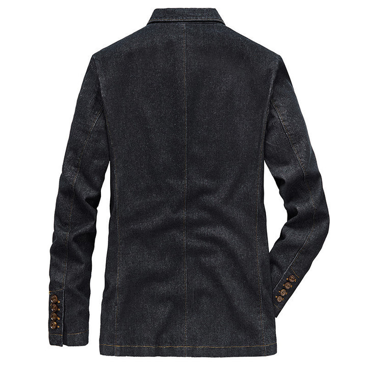 Men's denim jacket in tailored casual cut with patch pockets and lapel collar Mune Fashion