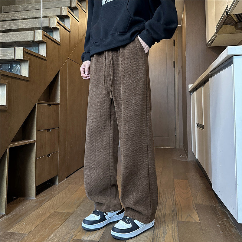 Men's Wide-Cut Knitted Pants in Cable Knit Lounge Style Mune Fashion