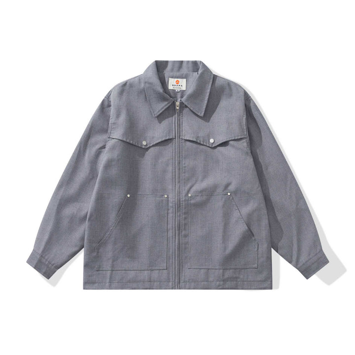 Men's Utility Chore Jacket with Full Zip and Large Flap Pockets Mune Fashion