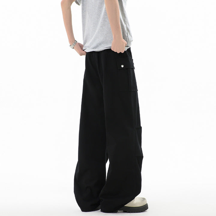 Men's Wide Utility Cargo Pants with Large Flap Pockets & Reinforced Seam Areas Mune Fashion