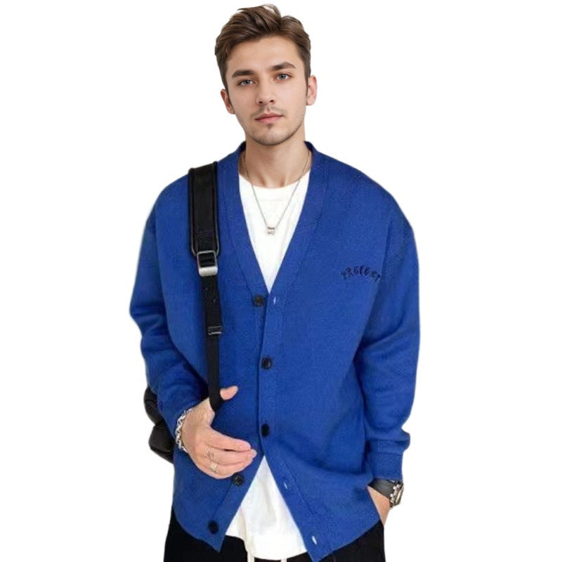 Men's oversized knitted sweater with large jacquard face design and ribbed hem Mune Fashion