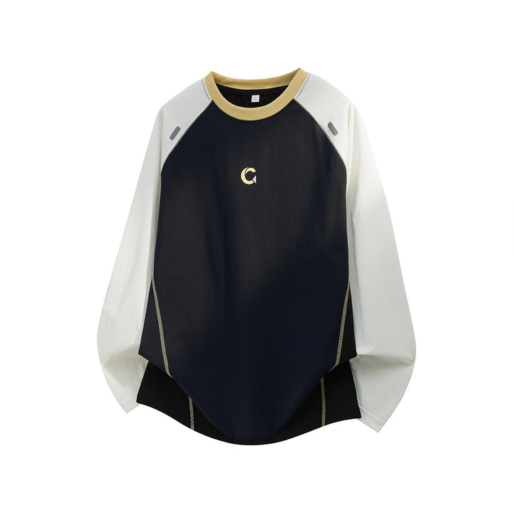 Unisex Oversize Raglan Sweatshirt with contrasting sleeves, round neck and curved hem Mune Fashion