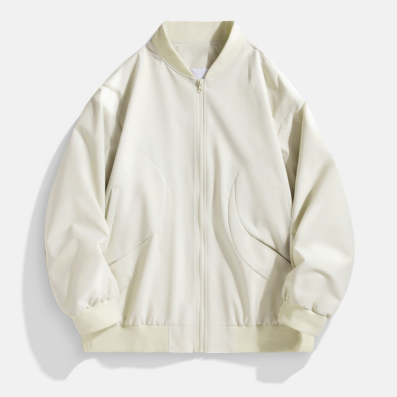 Men's Lightweight Bomber Jacket with Water-Repellent Microfiber, Ribbed Collar and Concealed Two-Way Zipper Mune Fashion