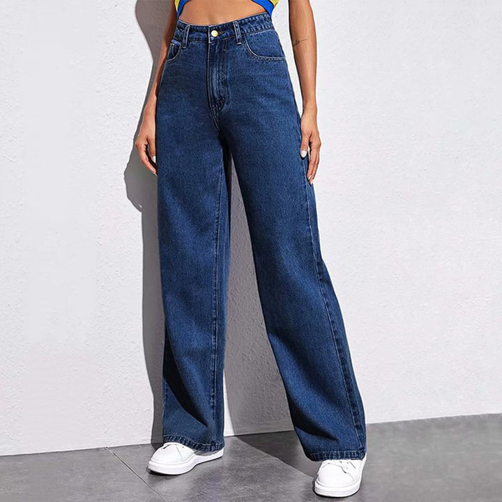 Women's high-waisted wide denim pants with extra wide leg and fitted waistband Mune Fashion