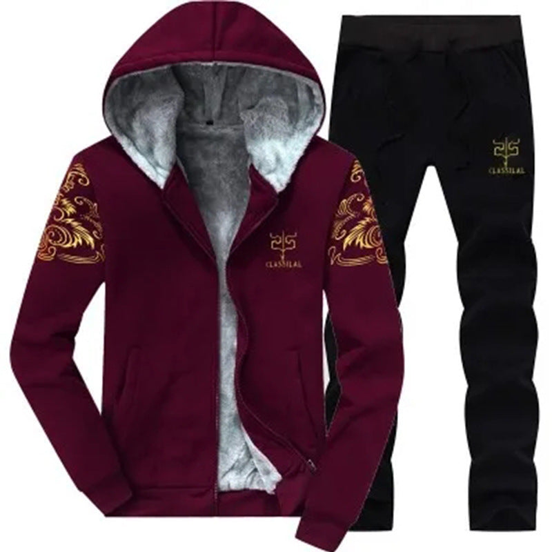 Men's Fleece-Lined Leisure Set with Hoodie and Thermal Joggers Mune Fashion