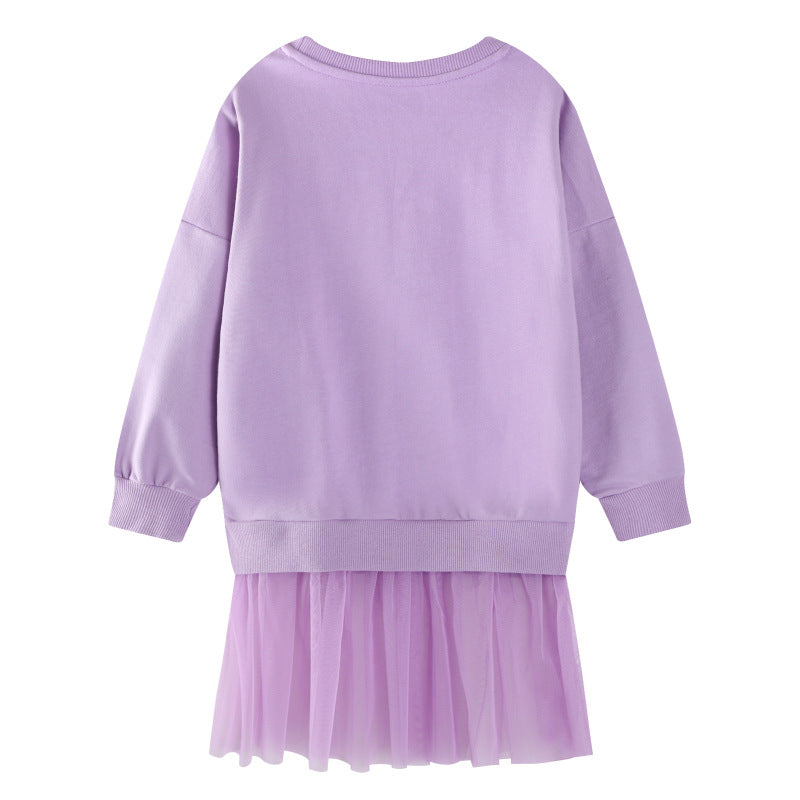 Girls leisure dress with charming wing pattern Mune Fashion