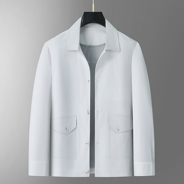 Men's transitional jacket in overshirt style with shirt collar and patch pockets Mune Fashion