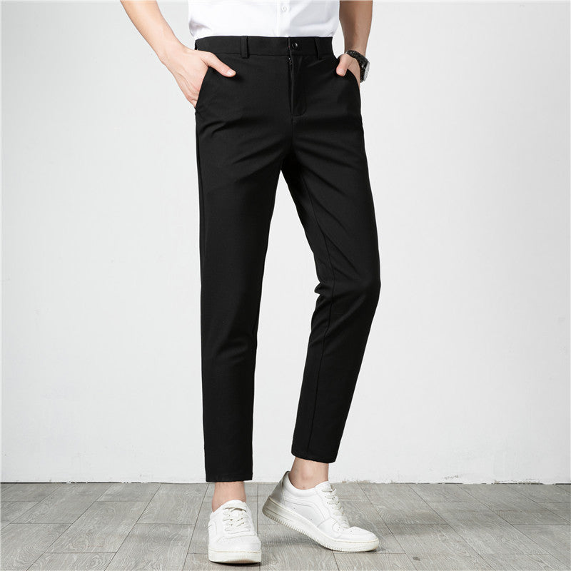 Men's Slim-Fit Stretch Trousers with Narrow Ankle Length Mune Fashion