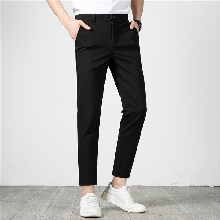 Men's Slim-Fit Stretch Trousers with Narrow Ankle Length Mune Fashion