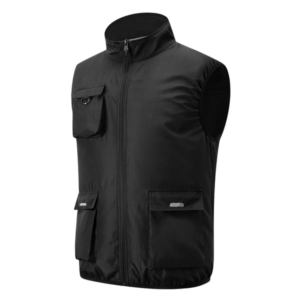 Men's lightweight multifunctional outdoor vest with zipper and multiple pockets Mune Fashion