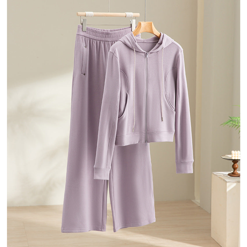 Women Wide Satin Lounge Pants with Elastic Waistband and Side Pockets Mune Fashion