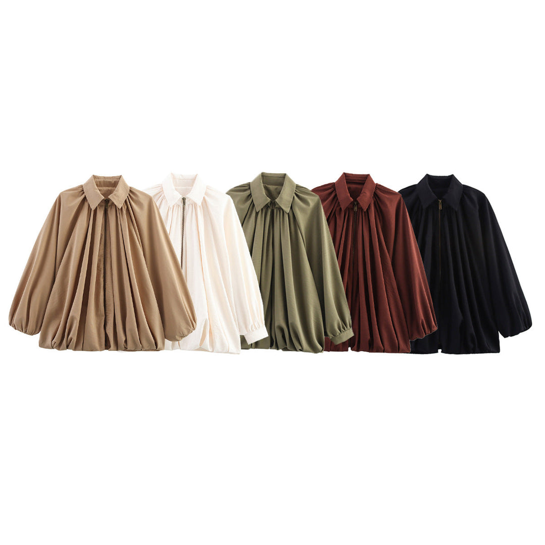 Mune | Women's Lightweight Oversized Blouse Shirt with Ruffle Design