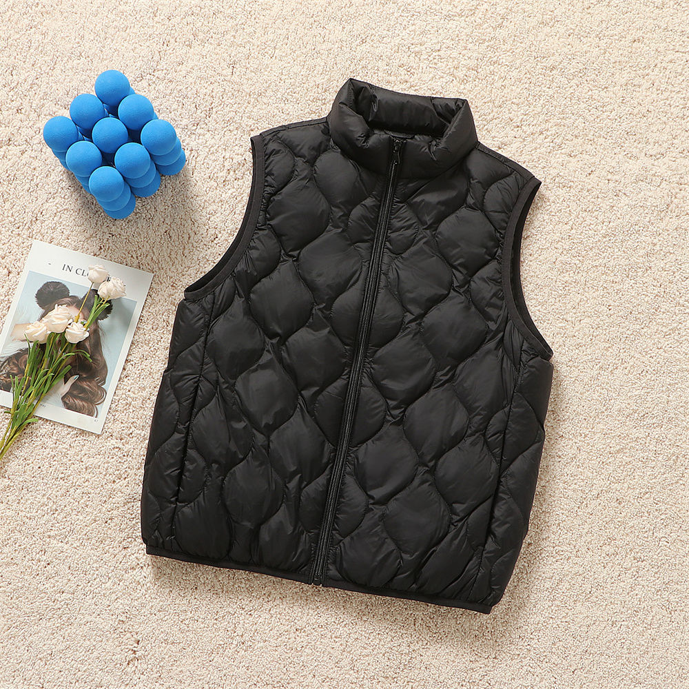 Women's ultralight quilted vest in drop stitch design with high stand-up collar Mune Fashion