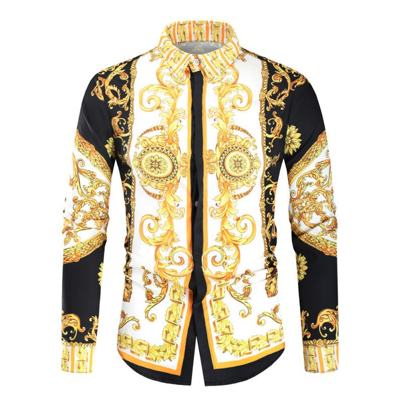 Men's Luxury Shirt with Impressive Baroque Pattern Mune
