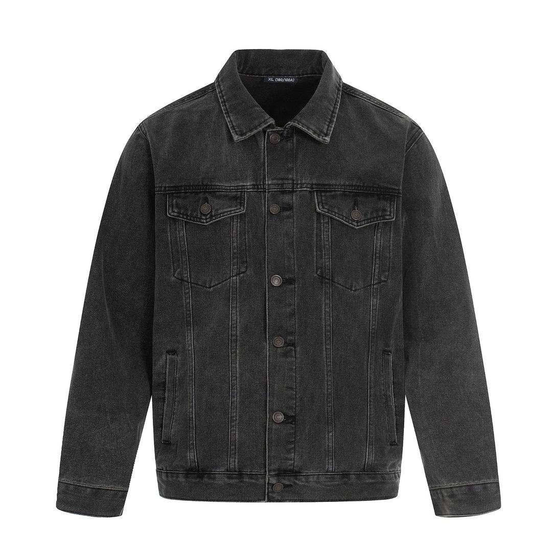 Men's jeans jacket in used effect with flap pockets and straight cut Mune Fashion