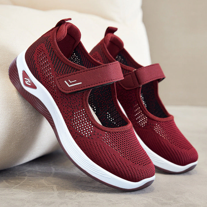 Women Sporty Sneakers with Velcro Closure and Breathable Mesh Structure Mune Fashion