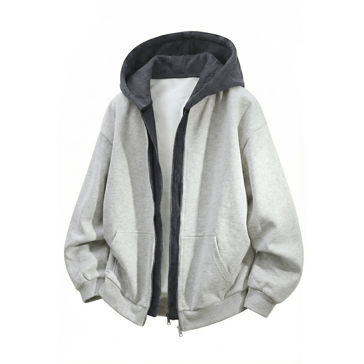 Unisex Oversized Hoodie with Double Zipper and Kangaroo Pocket Mune Fashion