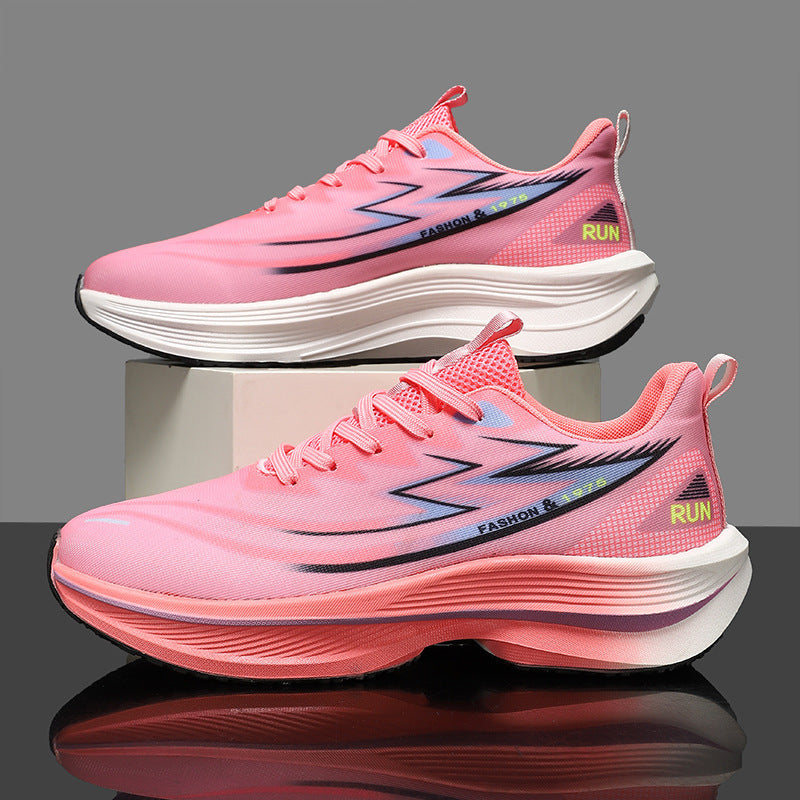 Unisex cushioned road running sneakers with double-layer comfort midsole and reflective design stripes Mune Fashion