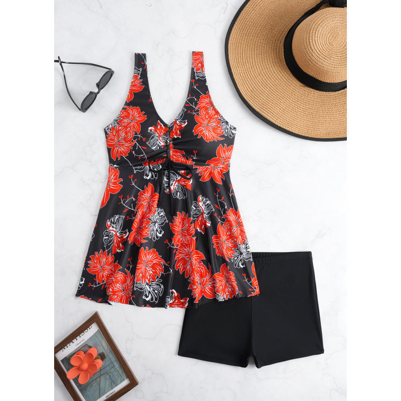 Women's swimsuit with floral design and side tie Mune Fashion