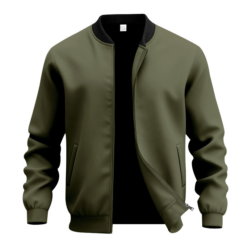 Men's lightweight bomber-style blouson with partially concealed zipper, ribbed cuffs, and side pockets Mune Fashion