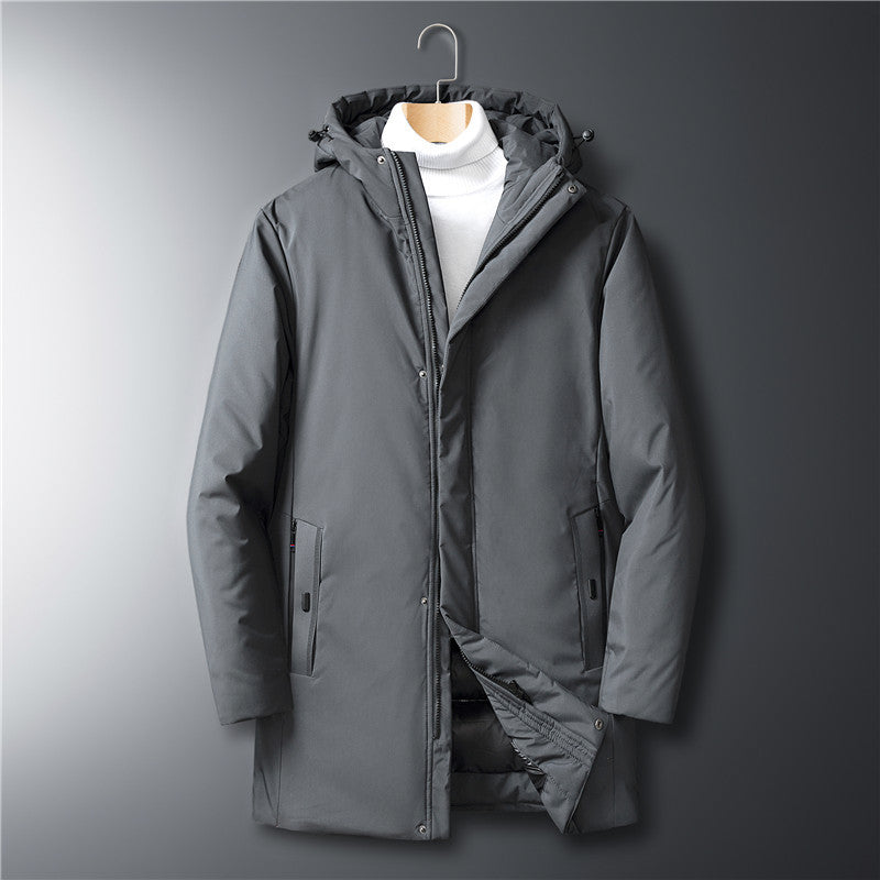 Men's modern urban long parka with concealed zip placket and ergonomic hood Mune Fashion