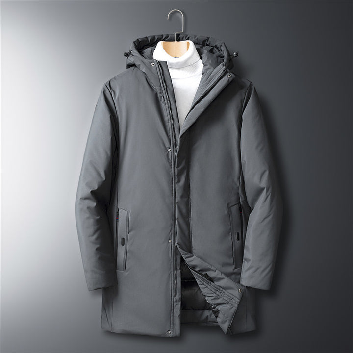 Men's modern urban long parka with concealed zip placket and ergonomic hood Mune Fashion