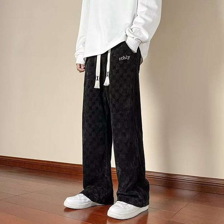 Men's Comfortable Casual Pants with Check Pattern Mune Fashion