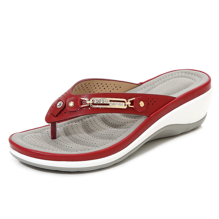 Damen Komfort-Zehentrenner mit ergonomischer Keilsohle Mune Fashion