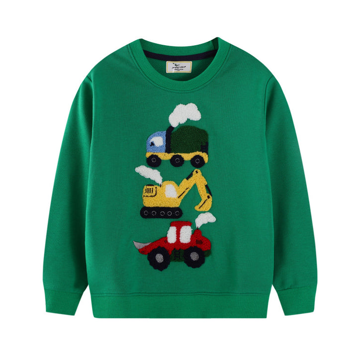 Boys sweatshirt with colorful excavator and truck design Mune Fashion