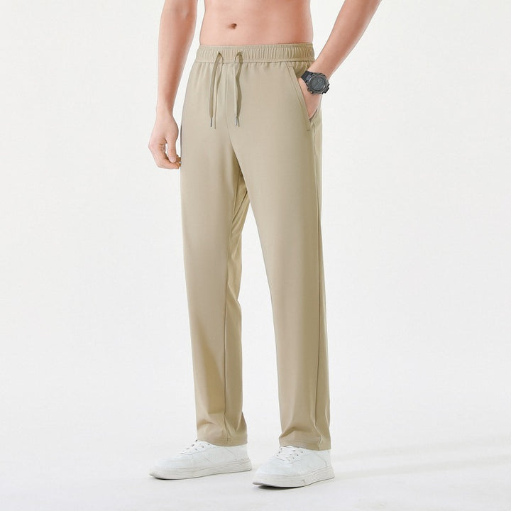 Men's Relaxed-Performance Leisure Pants with elastic drawstring, quick-drying stretch & straight leg Mune Fashion