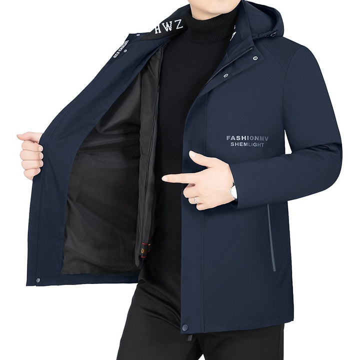 Men's Modern Urban Parka with Fixed Hood, Concealed Zippers, and Lightweight Thermal Lining Mune Fashion
