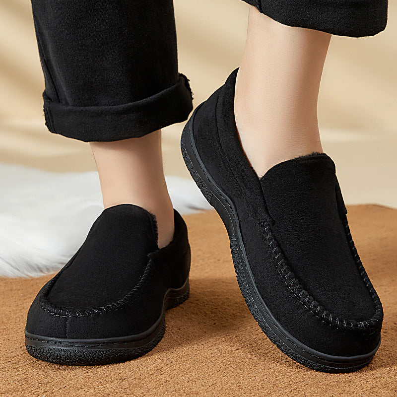 Men's non-insulated moccasin house slipper with teddy lining, soft microfiber surface, and non-slip profiled rubber sole Mune Fashion