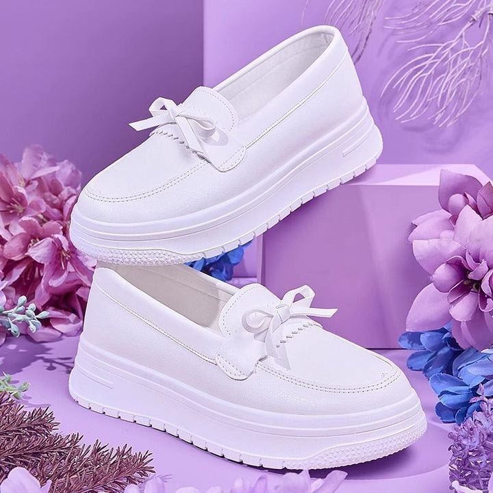 Women Comfortable Slip-On Sneakers with Elegant Bow Mune Fashion