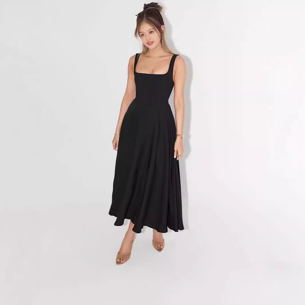 Women's A-line maxi dress with square neckline and flowing fabric Mune Fashion