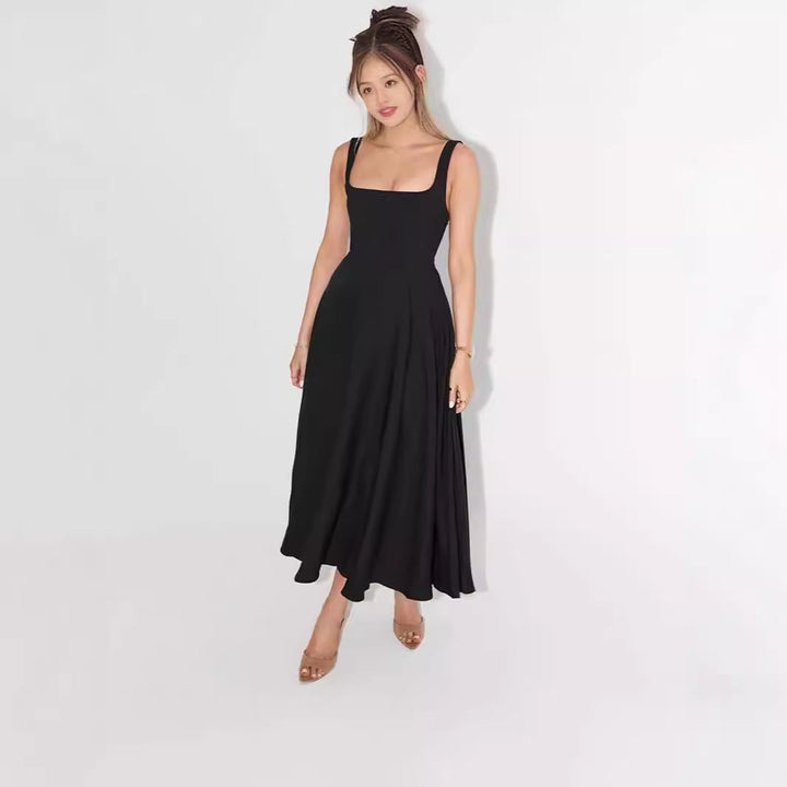 Women's A-line maxi dress with square neckline and flowing fabric Mune Fashion